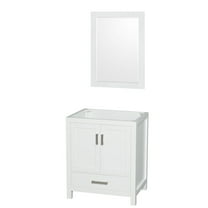 Wyndham Collection Sheffield 29" Mirror Wood Single Bathroom Vanity in White