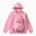 thumbnail image 5 of NOLDARES Cat Pouch Hoodie Kitten Puppy Holder Pullover Top Large Pouch Pet Carrier Sweatshirt for Women,Pink,M, 5 of 7