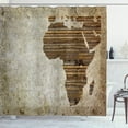 thumbnail image 1 of Ambesonne African Shower Curtain, Wooden Plank Map, 69"Wx75"L, Tan Umber and Brown, 1 of 3