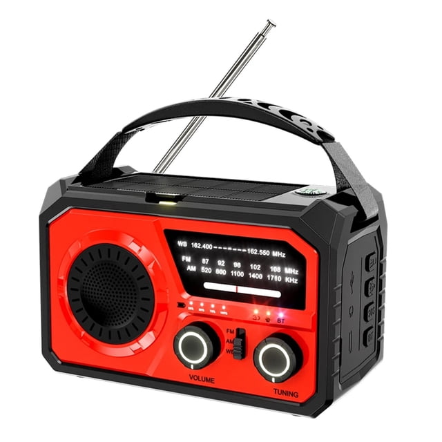 16000mah Emergency Radio Solar Hand Crank Radio With BT LED Flashlight Power Bank SOS Alarm AM/FM Portable Radio ,Handy Bright