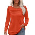thumbnail image 5 of Long Sleeve Shirts for Women Fall Fashion 2026 Dressy Casual Blouses Trendy Pleated Tunic Tops for Leggings Saffron M, 5 of 5