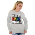 thumbnail image 3 of Worlds Gayest Mother Queer Mom Women Plus Size Crewneck Sweatshirt Brisco Brands 3X, 3 of 5