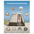 thumbnail image 4 of Camping Shower Tent, 2 Room Portable Privacy Tent for Outdoor Changing, 150D Oxford Fabric, UPF 50+, Waterproof, w/ Stakes & Bag, 4 of 9