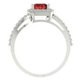 thumbnail image 4 of Halo Engagement Ring for Women - 1.935ct Natural Garnet in 18K White Gold Promise Ring, 4 of 6