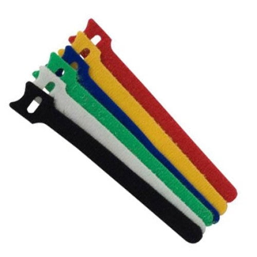 18158 - VELCRO HOOK AND LOOP TIES MULTI COLOR 10IN X 16MM (6 pcs/pkg)