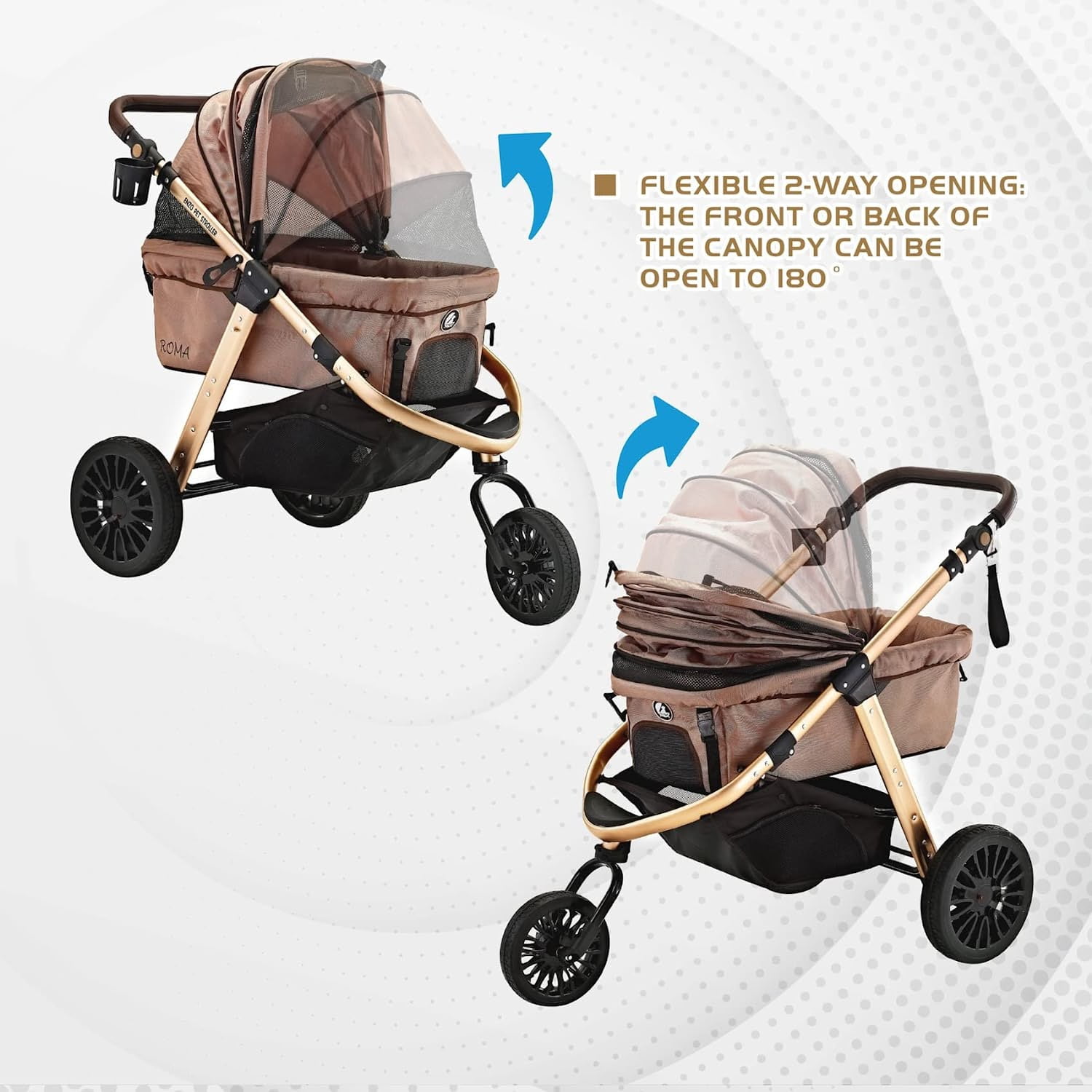 ENZO Roma, Jogging Sports Aluminum Stroller Holds Up to 50lbs (Red)