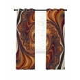 thumbnail image 7 of Brown Orange Black Blackout Curtains for Bedroom, Modern Tie-dyeing Ombre Abstract Art Thermal Insulated Kitchen Drapes with Grommets, Light Blocking Window Treatment, 2 Panels 42" x 63", 7 of 7