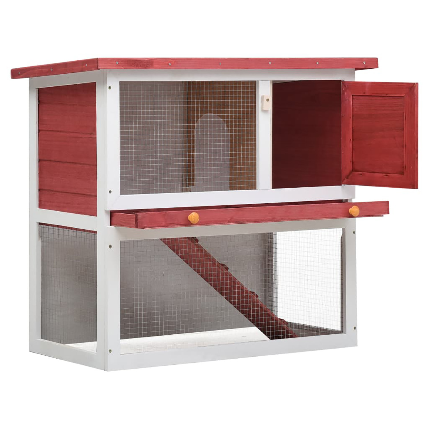 Pefilos 35" Outdoor Rabbit Hutch with Wheels, Wood Bunny House with Ramp, Tray, Doors, Openable Top Small Animal Pet Cage, Gray Pefilos 35" Outdoor Rabbit Hutch with Wheels, Wood Bunny House with Ramp, Tray, Doors, Openable Top Small Animal Pet Cage, Gray
