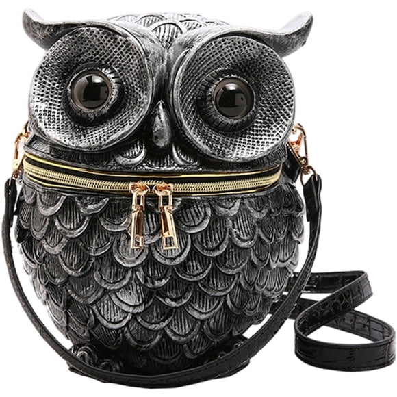 Jiibva Unique Owl Crossbody Bag Novelty Shoulder Bag Purse Gothic Owl Shaped Handbag Purse for Women