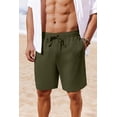 thumbnail image 3 of Pantalones cortos casuales de playa COOFANDY para hombre, color verde militar, talla XL, 3 of 9
