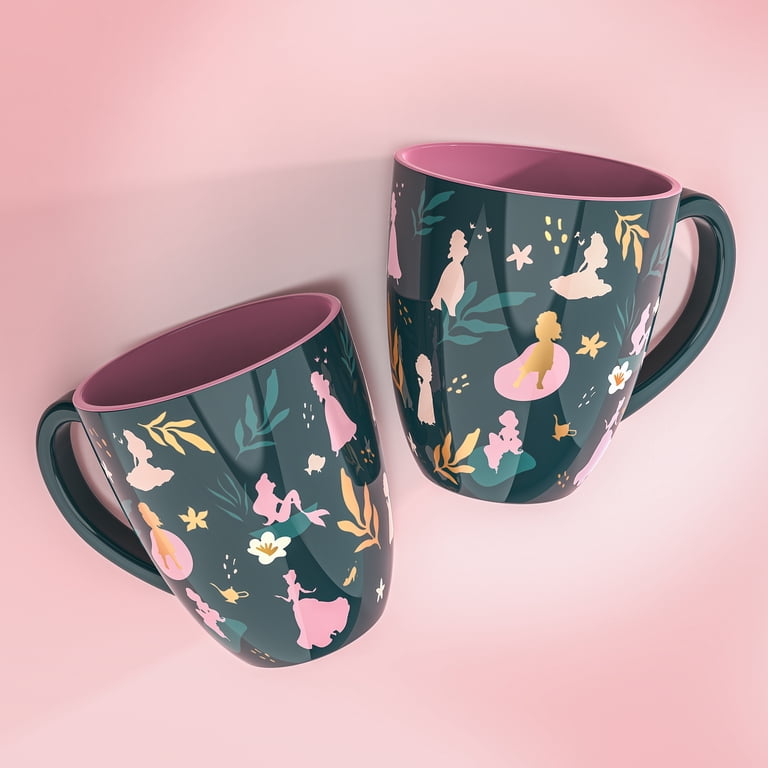 Zak Designs Disney Princess Ceramic Coffee Mug 2 Pack, Dishwasher