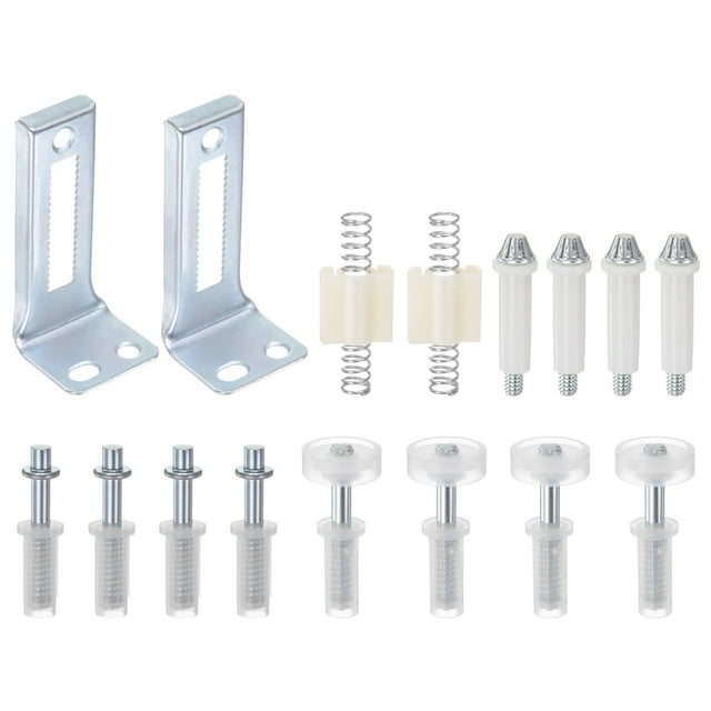 Unique Bargains 16pcs Bifold Door Hardware Kit Include Top & Bottom Pivot, Bracket & Guide Wheel Bi-fold Closet Door Hardware Kit