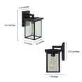 thumbnail image 3 of LNC Farmhouse Square Outdoor Wall Sconce with Seeded Glass in Black Finish,W5.91" x L6.89" x H10.63", 3 of 8