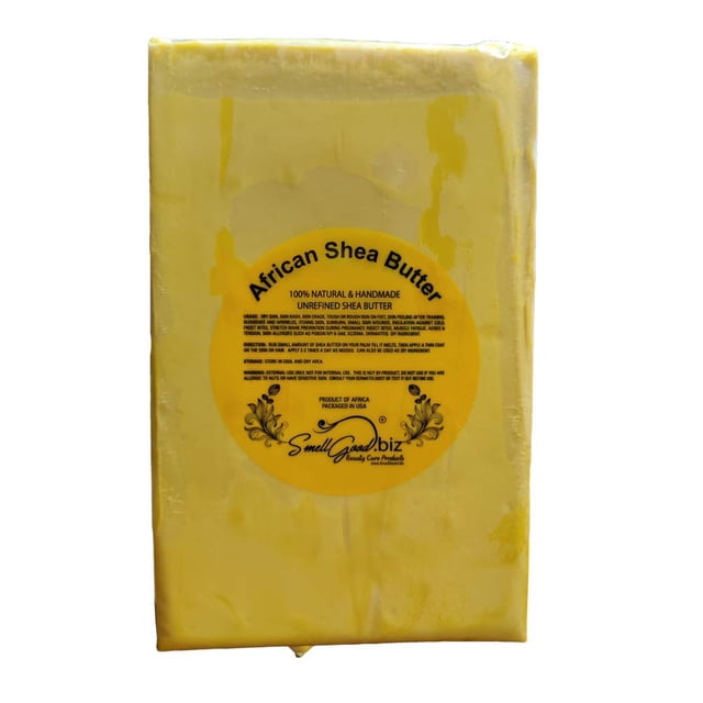 SmellGood Color amarillo crudo sin refinar Ghana África pura 5 libras manteca de karité amarilla 80 onzas