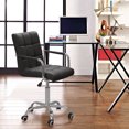 thumbnail image 2 of Furmax Mid-Back Office Chair Ribbed PU Leather Executive Chair, Black, 2 of 7