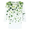 thumbnail image 4 of T-Shirt Ample à Manches Trois-Quarts et Col Rond Imprimé pour la Saint-Patrick pour Femmes, 4 of 6