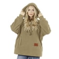 thumbnail image 5 of Stralyhd Unisex Hoodies Pet Holder Cozy Soft Sweatshirts with Large Pocket Fleece Pet Carrier Hoodie Long Sleeve Animal Holder Pullover Khaki M, 5 of 9
