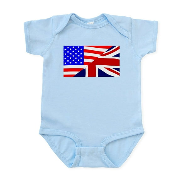 CafePress - USA And UK Flags Body Suit - Baby Light Bodysuit, Size Newborn - 24 Months