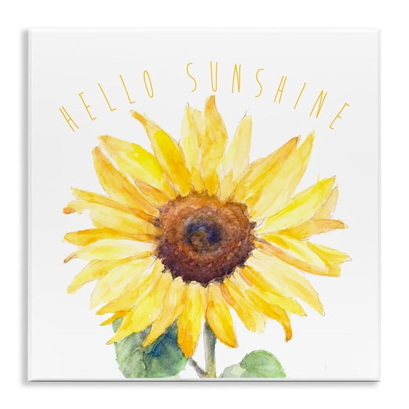 Stupell Industries Hello Sunshine Bloom Plants & Flowers Painting Unframed Art Print Wall Art, 12 x 12