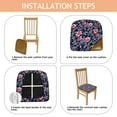 thumbnail image 4 of Pioneer Flower Seat Covers for Dining Room Chairs Set Of 6,Stretch Printed Washable Chair Seat Cover with Elastic Ties and Button,Removable Waterproof Couch Cushion Covers, 4 of 6