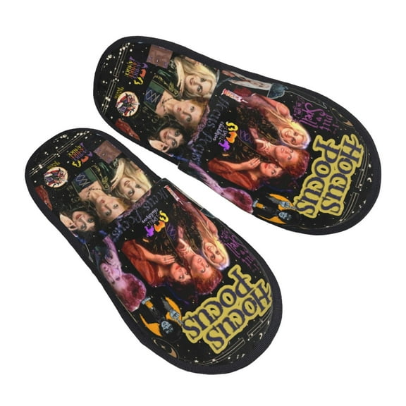 Hocus Pocus Furry Slippers For Men Women Fuzzy House Slippers Winter Anti-Slip Indoor And Outdoor Slip On Shoes Medium