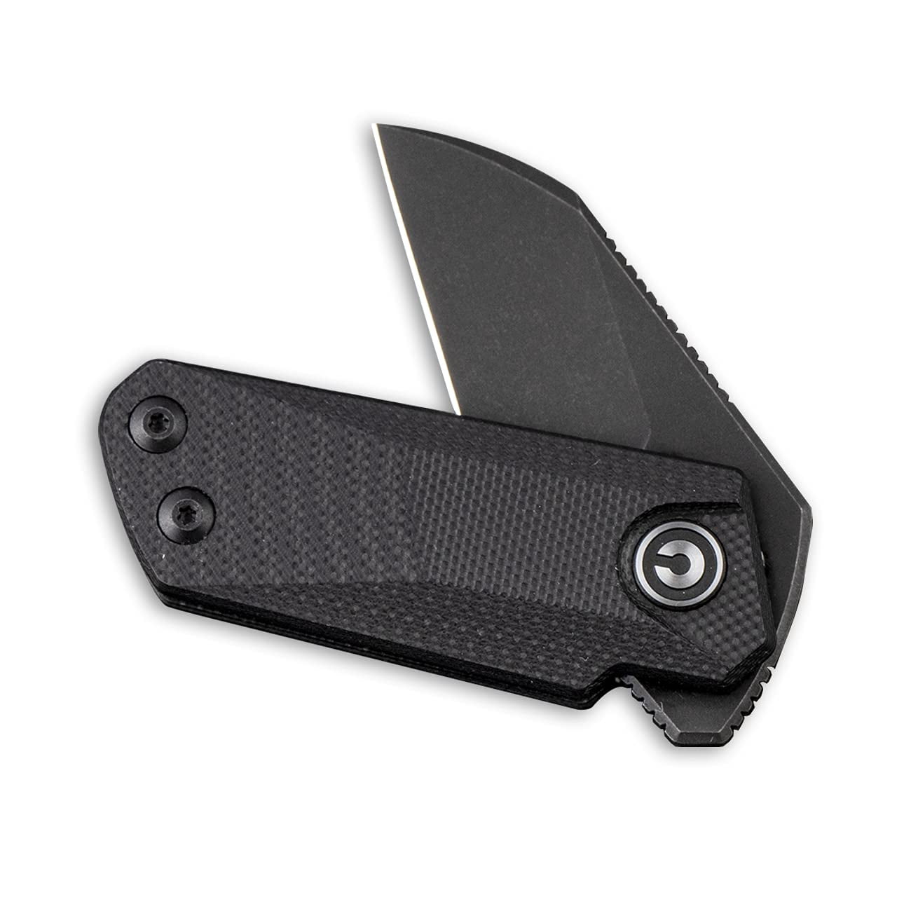 CIVIVI Ki-V Front Flipper Pocket Knife, Double Detent Slip Joint Small Folding Knife with Deep Carry Pocket Clip For Easy EDC C2108B (Black)
