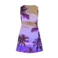 thumbnail image 5 of Sakmal Hawaiian Women's Casual Dresses A Line Purple Tank Midi Dress Beach Floral Dresses for Women, 5 of 5