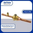thumbnail image 5 of Appli Parts APBV-038 3/8 in Shut Off Ball Valve ODF Universal Replacement 610 psi (4.2 Mpa) max pressure -22 F to 248 F work temperature with 1/4 in SAE service port, with 6-1/2 in overall length, 5 of 8