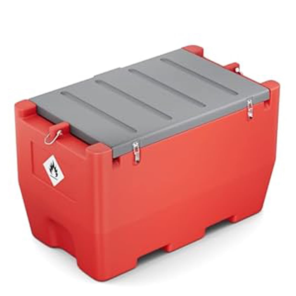 Diesel Fuel Transfer Tank, 50 Gallon for Gasoline & Diesel, Gas Tank with 10.6 GPM Fast Flow Rate 12V DC Transfer Pump,13.1 ft Power Cord Portable Gas Tank, Red