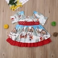 thumbnail image 4 of Qiylii Baby Girl Dress Flared Sleeve Square Collar Christmas Ruffles Dress, 4 of 6