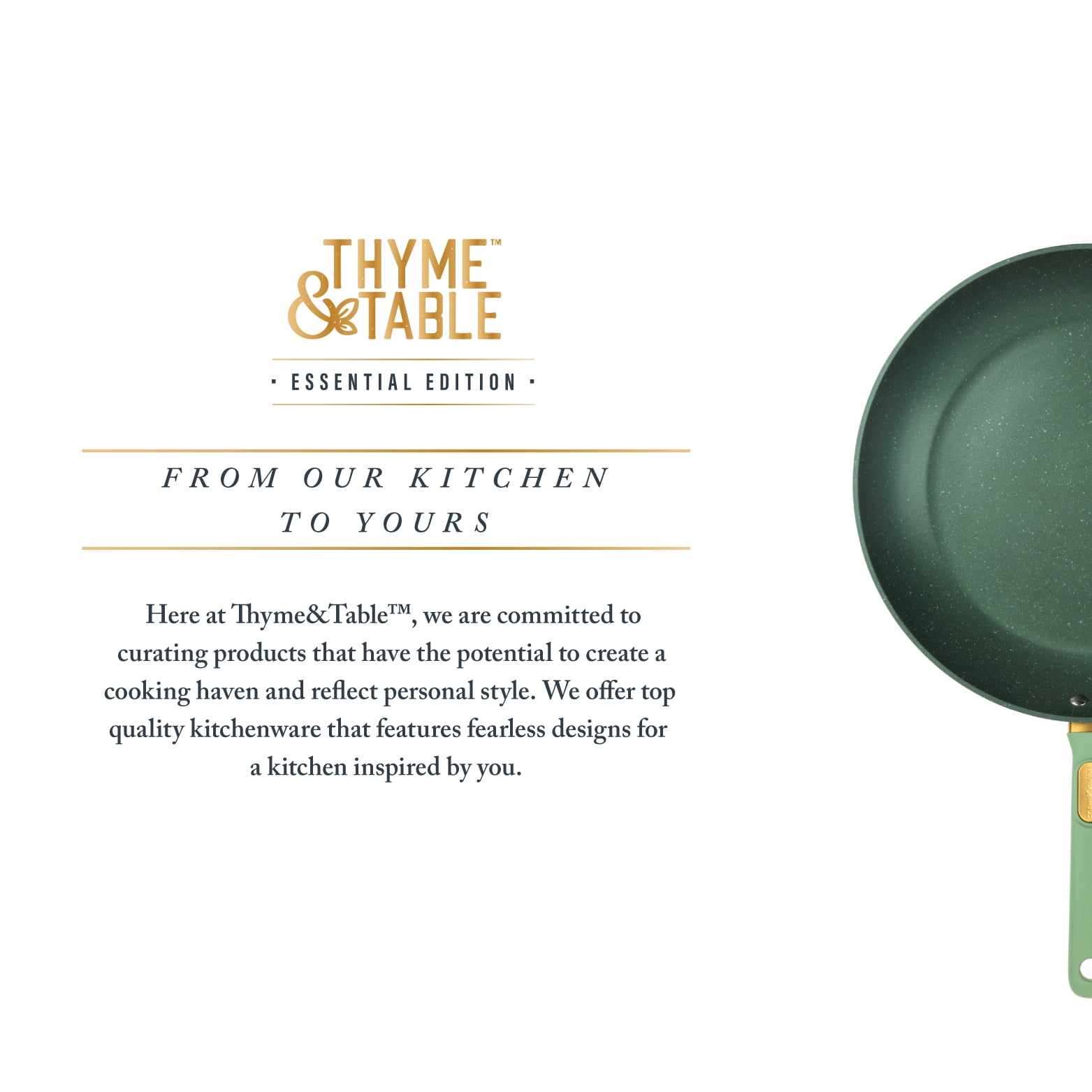 Thyme & Table 12.5" Non-Stick Fry Pan - Green, Granite Collection