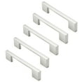 thumbnail image 3 of Cauldham 5 Pack Solid Kitchen Cabinet Pulls Handles (3-5/8" Hole Centers) - Modern Thin Profile Drawer/Door Hardware - Style M255 - Satin Nickel, 3 of 5