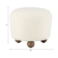 thumbnail image 3 of Decorative Round Ottoman with Ball Feet for Living Room - Home Decor Accent for Office, Entryway, and Foot Rest Stool - Vanity Chair for Bedroom or Reading Nook Decor - 17", Ivory & Tan, 3 of 11