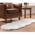 thumbnail image 2 of Chanasya Super Soft Faux Fur Fake Sheepskin White Sofa Couch Stool Casper Vanity Chair Cover Rug/Solid Shaggy Area Rugs for Living Bedroom Floor - Off White 2ft x 6ft, 2 of 7