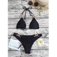 thumbnail image 3 of Chain Detail Bikini Swimsuit Set (L, Black), 3 of 6