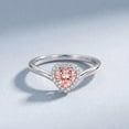 thumbnail image 3 of Rosec Jewels IGI Certified Lab Grown Pink Diamond Heart Promise Ring - Pink White Diamond Ring (1 Ct, Fancy Pink Color - VS1 Clarity), 14K White Gold, US 8.50, 3 of 8