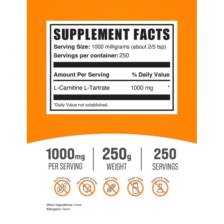 100g L-Carnitine Vital Nutrients - Acetyl L-Carnitine Powder - 100 Grams  Powder