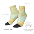 thumbnail image 6 of Naloa Yellow With Teal Marble Ankle Socks for Women Non Slip Socks No Show Socks Classic Low Cut Casual Socks Casual Socks, 6 of 7