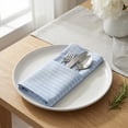 thumbnail image 4 of REGALWOVEN 6 Pack Cloth Napkins, Striped Washable and Reusable Table Dinner Napkins for Restaurant, Weddings, Events, and Parties Light Blue 24x16inch, 4 of 6
