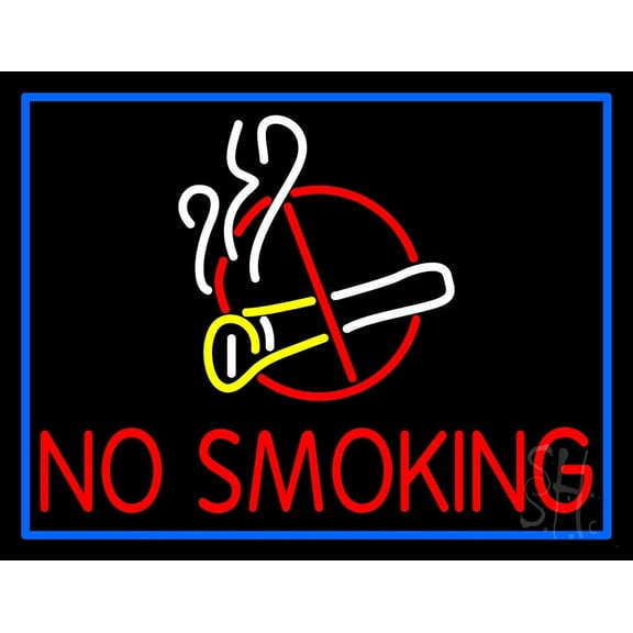 No Smoking with Smoke LED Neon Sign 15 x 19 - inches, Clear Edge Cut Acrylic Backing, with Dimmer - Bright and Premium built indoor LED Neon Sign for Bar decor.