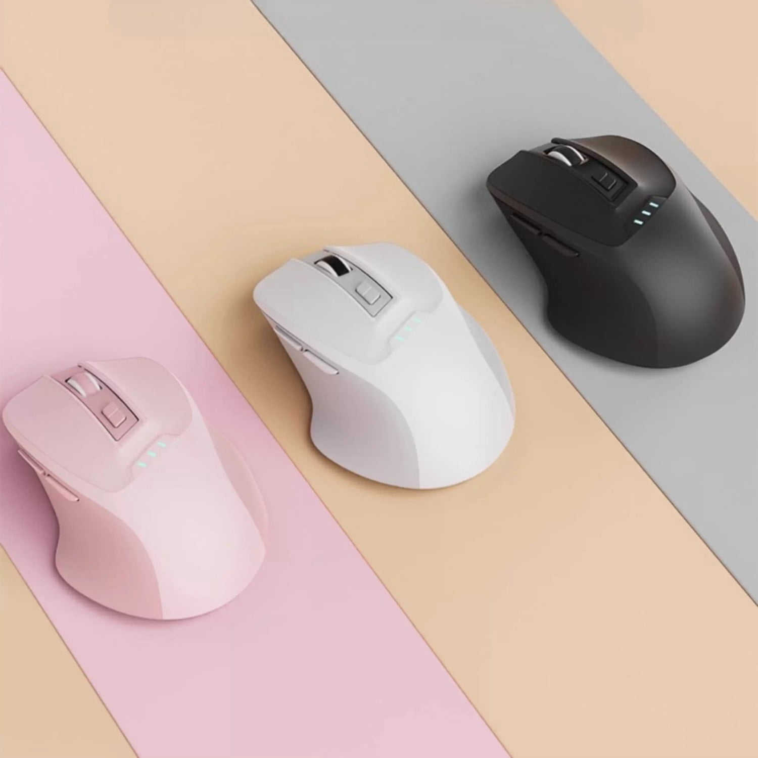 Ergonomic Wireless Mouse for Women, Rechargeable Silent Computer Mouse with Aesthetic Design, Cute Laptop Mouse for Home Office