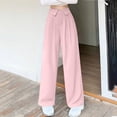 thumbnail image 5 of Hvot&aat Women's Y2K Fashion Pleated Pants Trousers Solid Color Lapel Suit Pants Business Casual Straight Leg Pants, 5 of 6