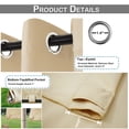 thumbnail image 3 of DONGPAI Blackout Outdoor Curtains Waterproof 52x108inch Windproof Curtain Grommet Top and Tab Bottom Drape for Patio, Cabana, Porch, Gazebo, Beige, 1 Panel, 3 of 8