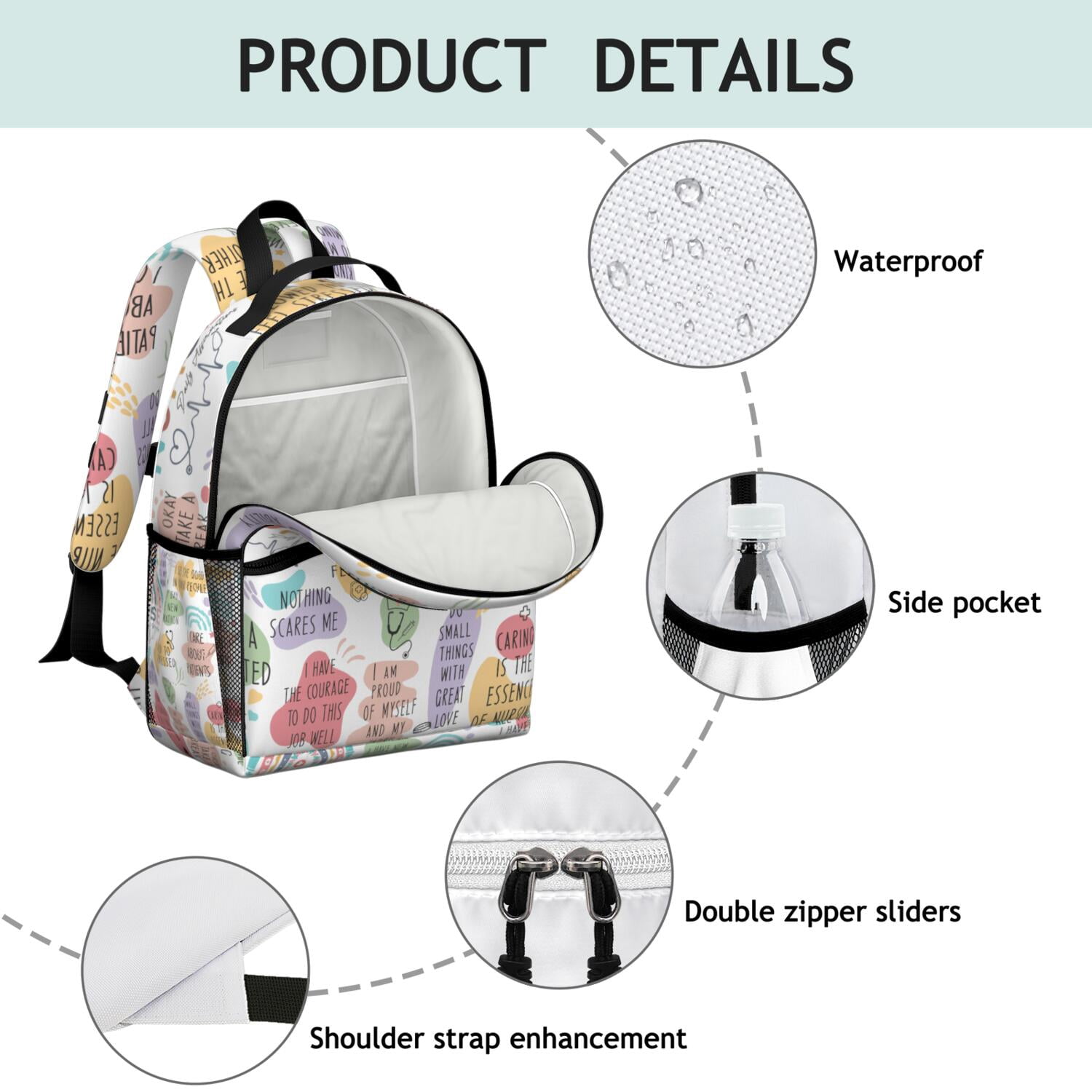 Nursing Backpack for Teens - Waterproof & Breathable Nurse Life Backpack with Adjustable Straps & Multiple Pockets