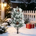 thumbnail image 3 of Artificial Christmas Pine Tree Stake with Realistic Cedar Branches and Pine Cones for Outdoor Yard, Porch, Pathways, and Garden Holiday Decoration, 3 of 5
