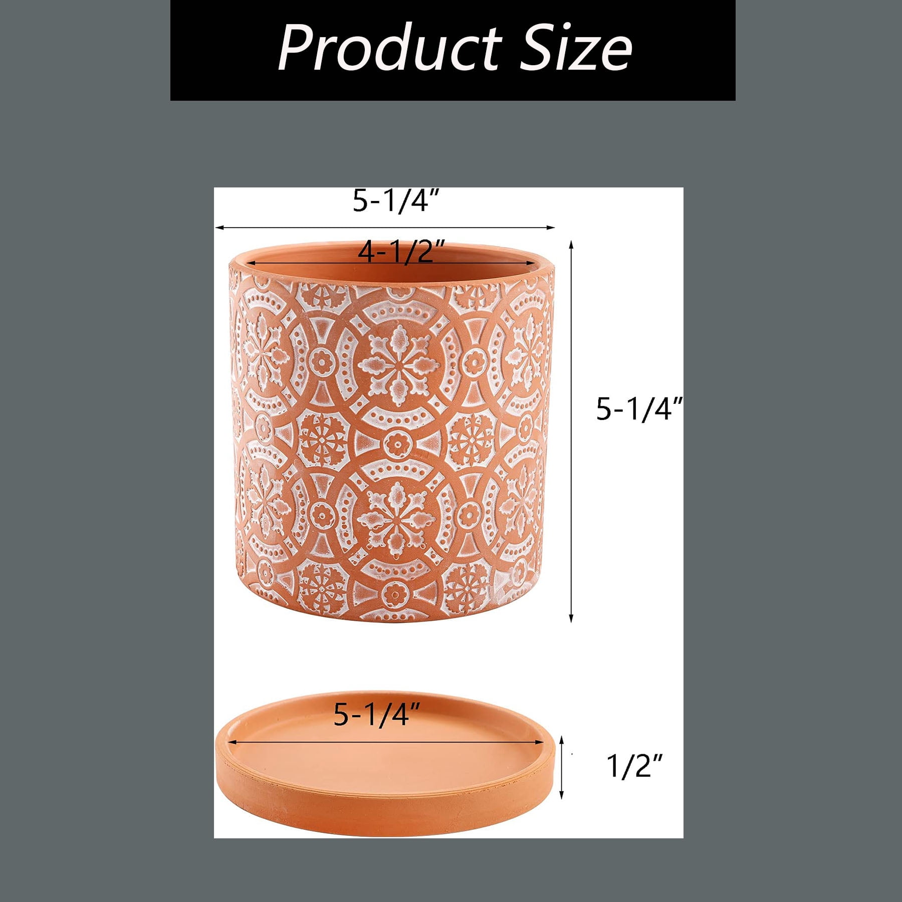 2 Pack Terracotta Plant Pot,Clay Planter Pot, Terra Cotta Flower Pot