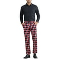 thumbnail image 2 of INSPIRE CHIC Men's Pants Diamond Plaid Flat Front Straight Leg Trousers 30 Red Black, 2 of 6