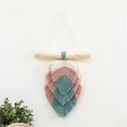 thumbnail image 5 of BR Decoración de pared de tapiz tejido con borlas bohemias, rosa y azul, 5 of 5