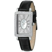 Women's Stainless Steel Vintage Style Watch With Black Band