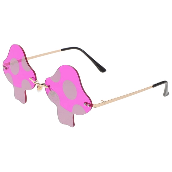 HOOWIFFY 1Pair Purple Rimless Sunglasses Funky Trendy Frameless Glasses for Beach Party and Festival Wear